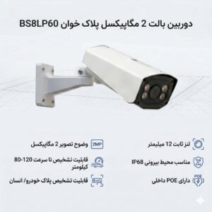 دوربین بالت 2 مگاپیکسل پلاک خوان BS8LP60
